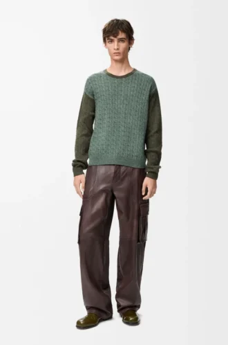 Sweater in cashmere Light Green/Khaki Green