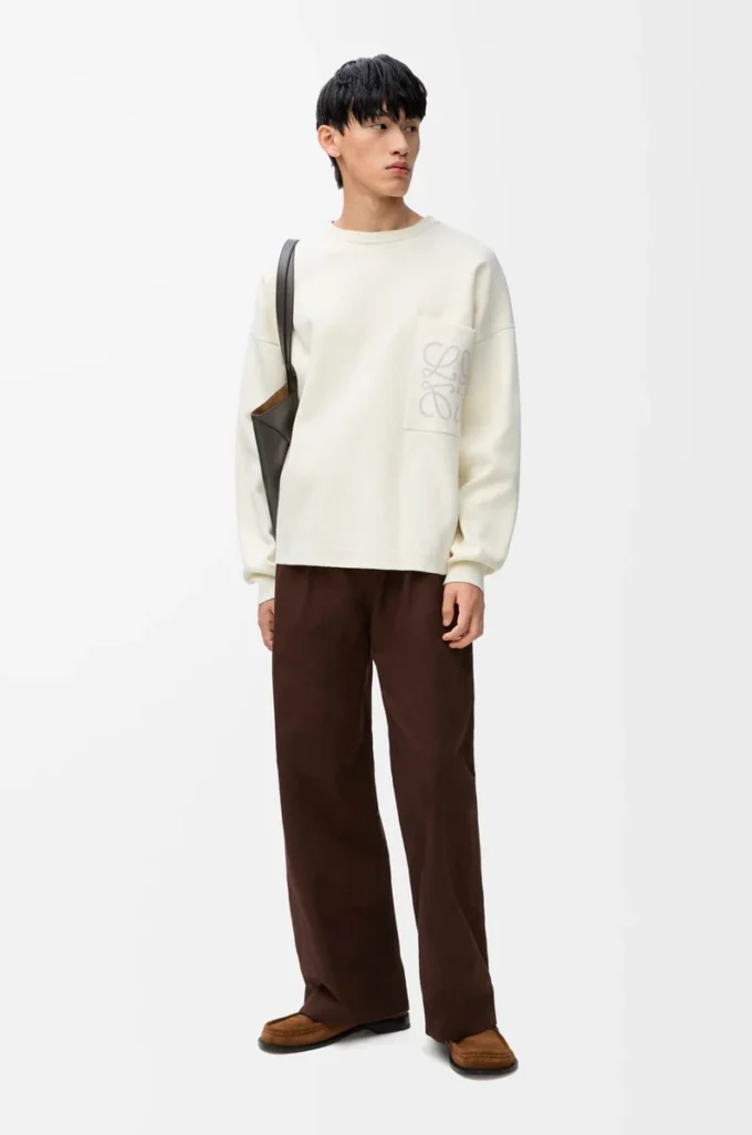 Sweater in cotton blend White/Light Grey Sweater in cotton blend White/Light Grey