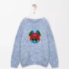 Sweater in wool and mohair blend Blue/White Sweater in wool and mohair blend Blue/White