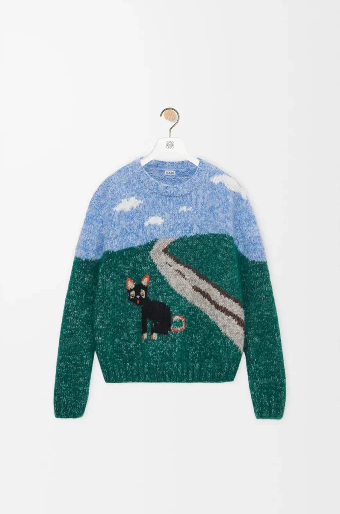 Sweater in wool and mohair Blue/Multicolor Sweater in wool and mohair Blue/Multicolor