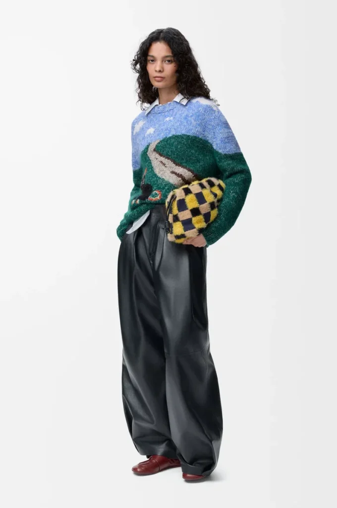 Sweater in wool and mohair Blue/Multicolor Sweater in wool and mohair Blue/Multicolor