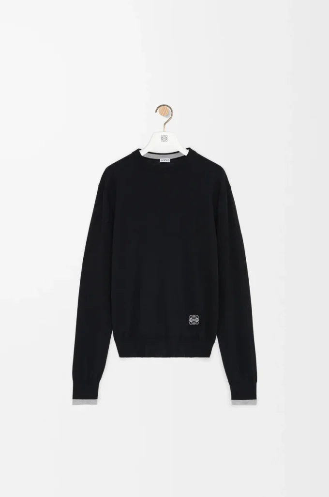 Sweater in wool Black/Grey Sweater in wool Black/Grey