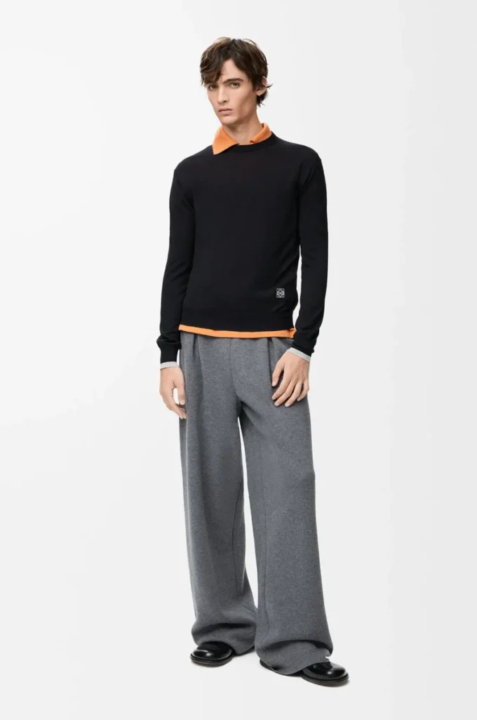 Sweater in wool Black/Grey Sweater in wool Black/Grey