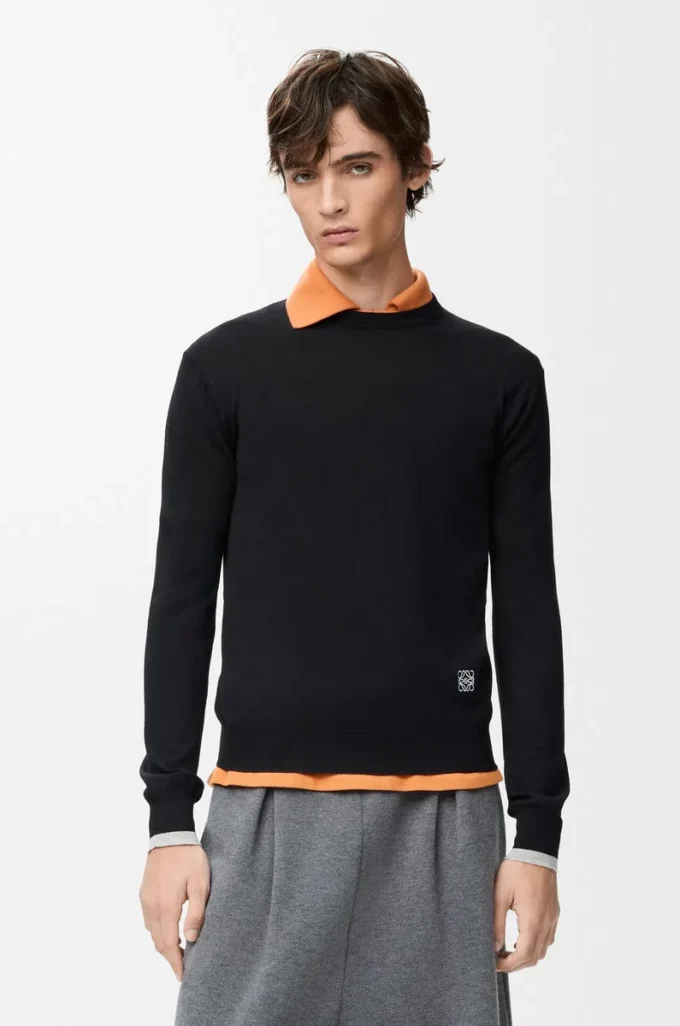 Sweater in wool Black/Grey Sweater in wool Black/Grey