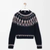 Sweater in wool blend Navy/Multicolor