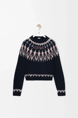 Sweater in wool blend Navy/Multicolor Sweater in wool blend Navy/Multicolor