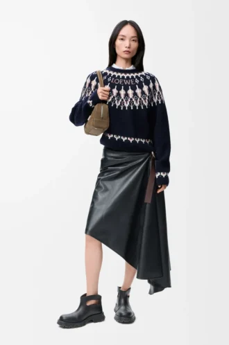 Sweater in wool blend Navy/Multicolor Sweater in wool blend Navy/Multicolor