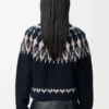 Sweater in wool blend Navy/Multicolor