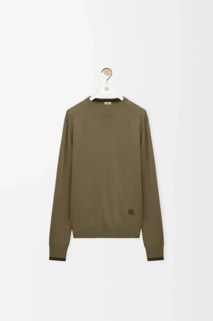 Sweater in wool Green/Khaki Green