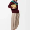 Draped trousers in cotton and silk Beige Draped trousers in cotton and silk Beige