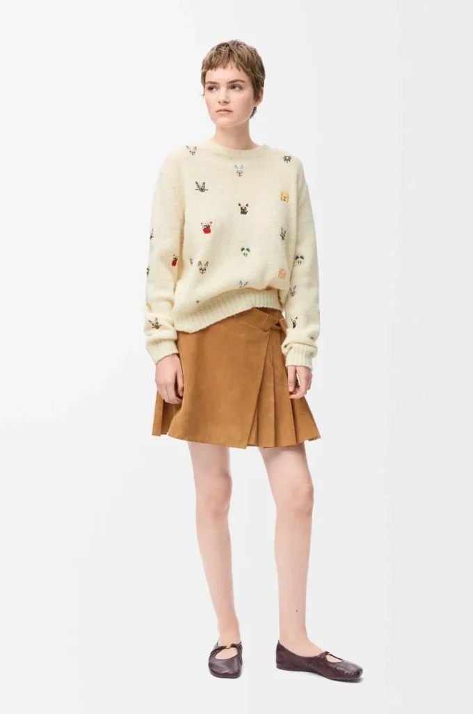 Sweater in wool White/Multicolor Sweater in wool White/Multicolor