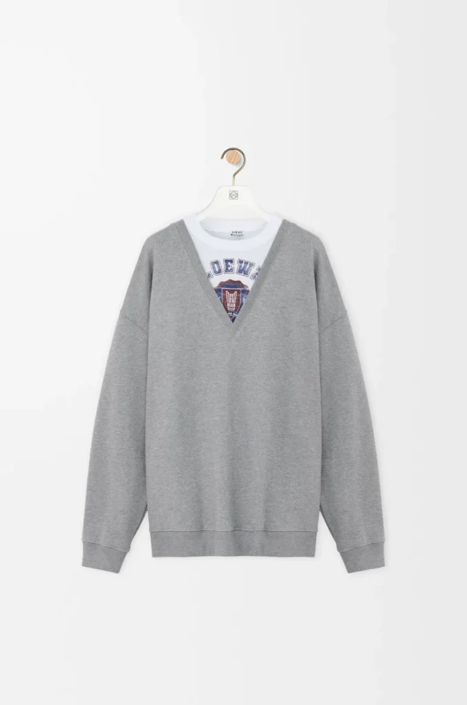 Sweatshirt in cotton Grey Melange
