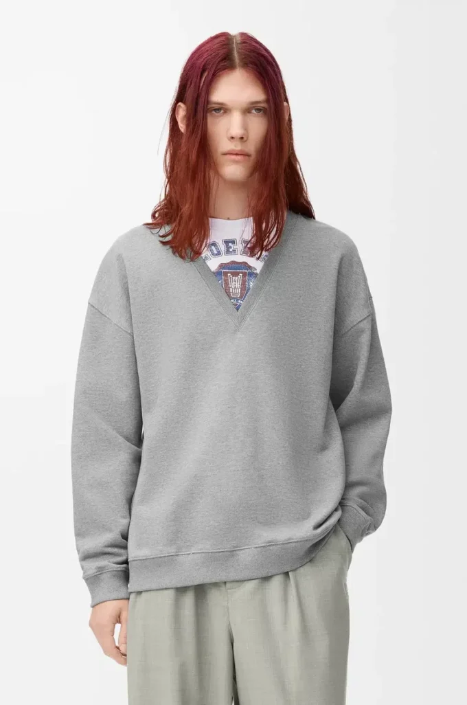 Sweatshirt in cotton Grey Melange