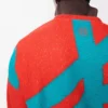 Sweatshirt in wool and cotton Blue/Orange