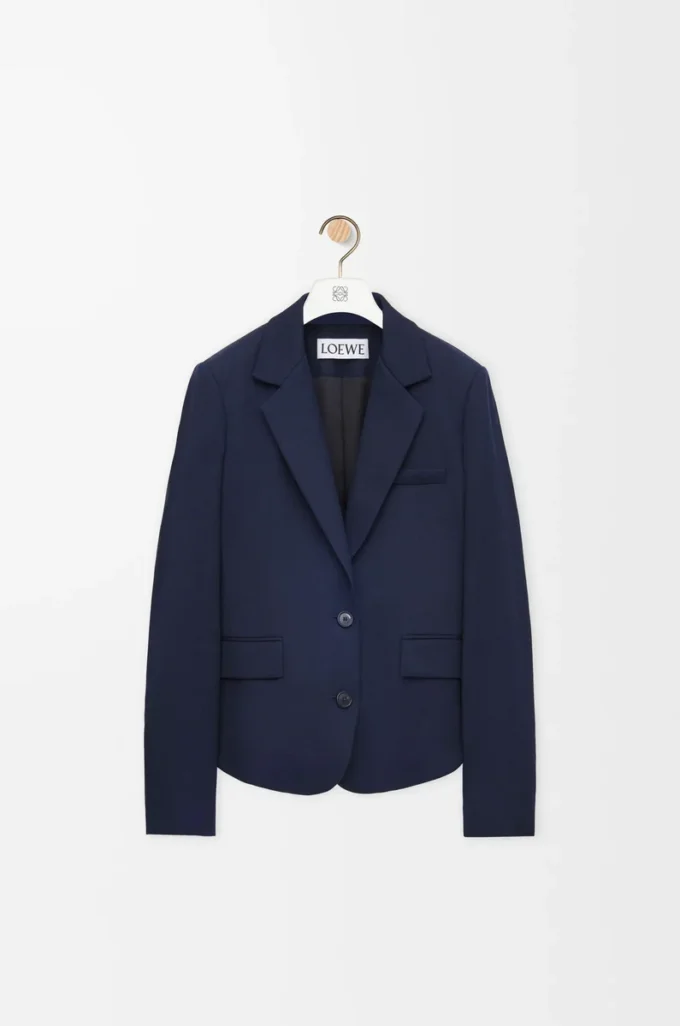 Tailored jacket in wool Navy Blue Tailored jacket in wool Navy Blue