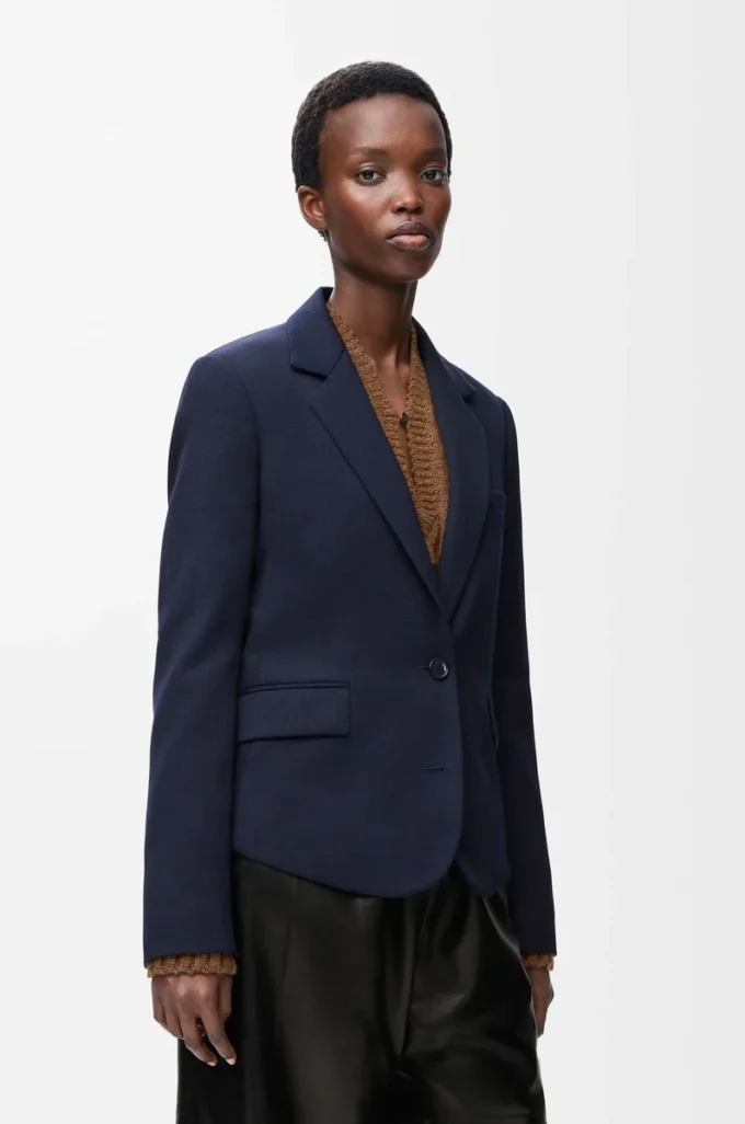Tailored jacket in wool Navy Blue Tailored jacket in wool Navy Blue