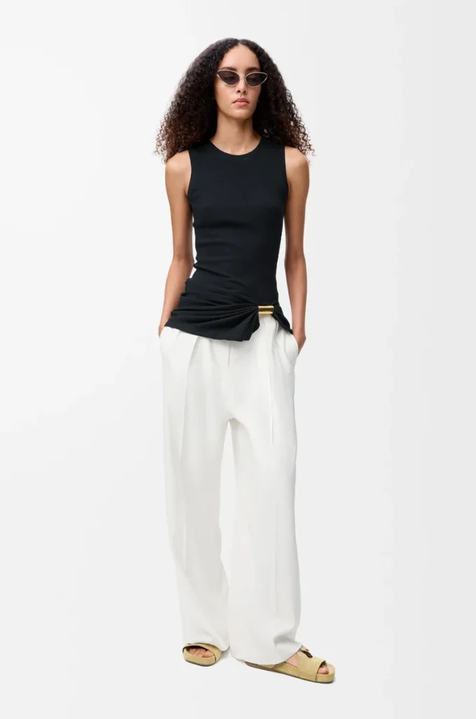 Tank top in cotton Black Tank top in cotton Black