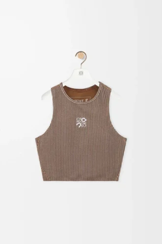 Tank top in technical jersey Brown/Pink