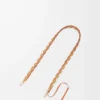 Thin braided strap in classic calfskin Soft White/Maple Orange Thin braided strap in classic calfskin Soft White/Maple Orange