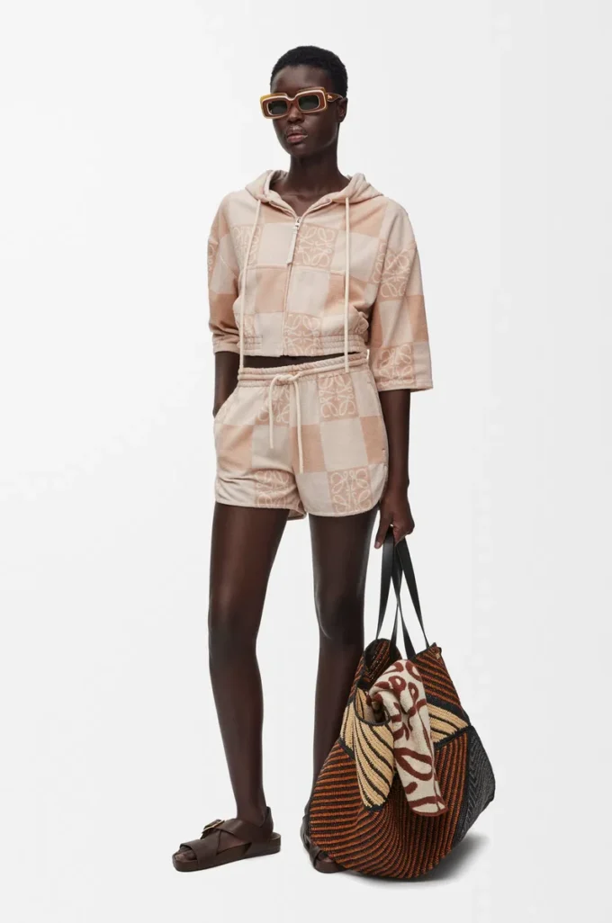 Towel in cotton Brown/Beige