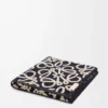 Towel in cotton Navy Blue/Beige