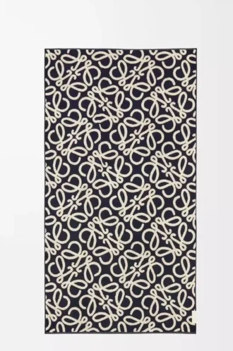 Towel in cotton Navy Blue/Beige