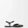 Toy ankle strap ballerina in lambskin Black