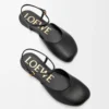 Toy ankle strap ballerina in lambskin Black