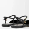 Toy ankle strap ballerina in lambskin Black