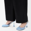 Toy ankle strap pump in rhinestone-embellished suede Baby Blue