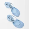 Toy ankle strap pump in rhinestone-embellished suede Baby Blue