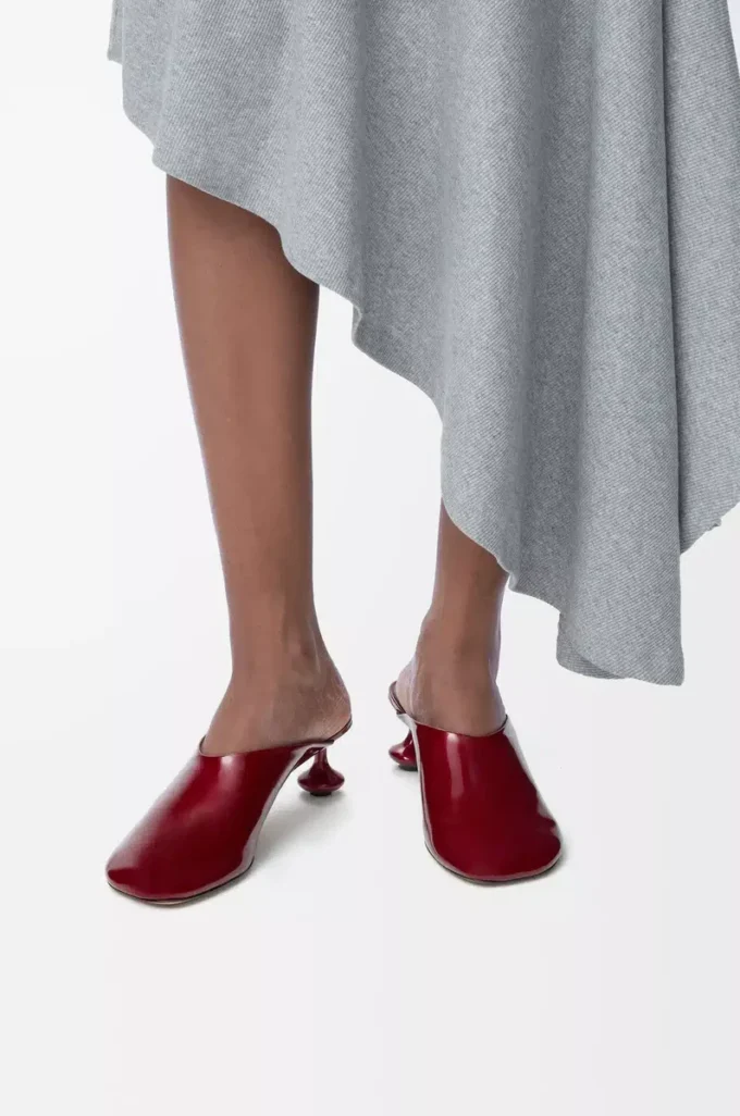 Toy mule in soft patent lambskin Dark Red Toy mule in soft patent lambskin Dark Red