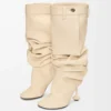 Toy over the knee boot in nappa lambskin Oat Milk