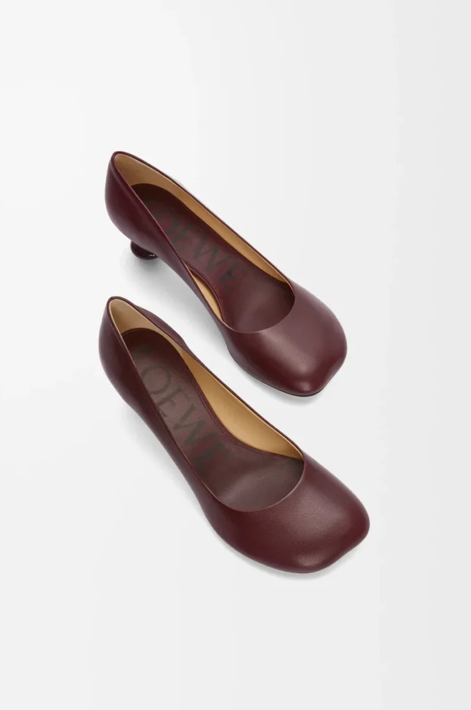 Toy pump in goatskin Burgundy