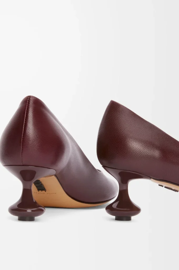 Toy pump in goatskin Burgundy