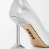 Toy pump in laminated lambskin Silver