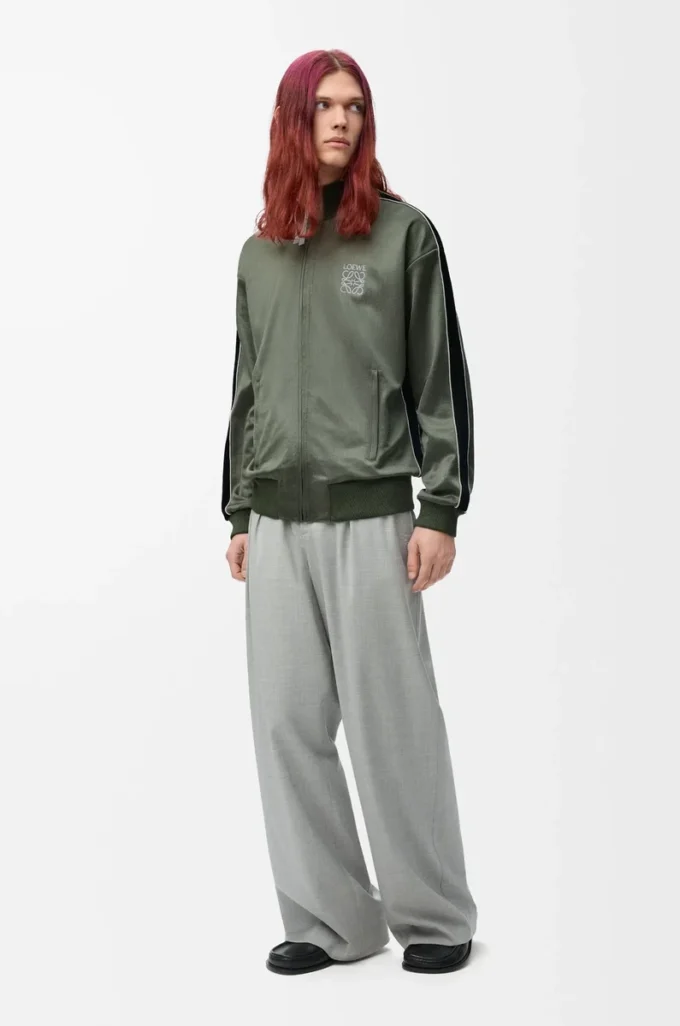 Tracksuit jacket in technical jersey Khaki Green Tracksuit jacket in technical jersey Khaki Green