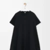 Trapeze dress in cotton blend Black