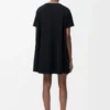 Trapeze dress in cotton blend Black