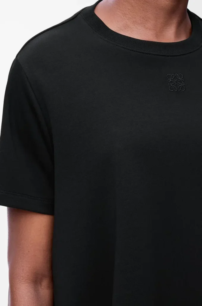 Trapeze dress in cotton blend Black