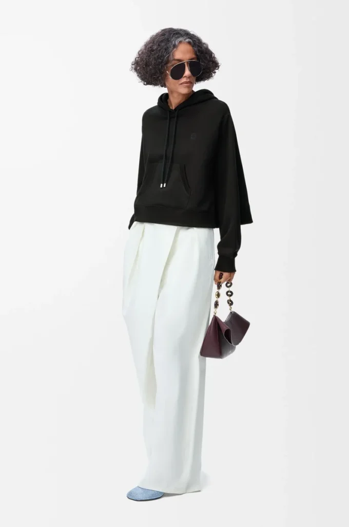 Trapeze hoodie in cotton blend Black Trapeze hoodie in cotton blend Black