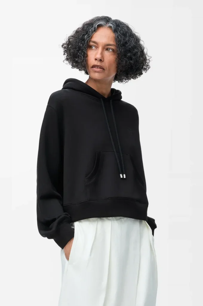 Trapeze hoodie in cotton blend Black Trapeze hoodie in cotton blend Black