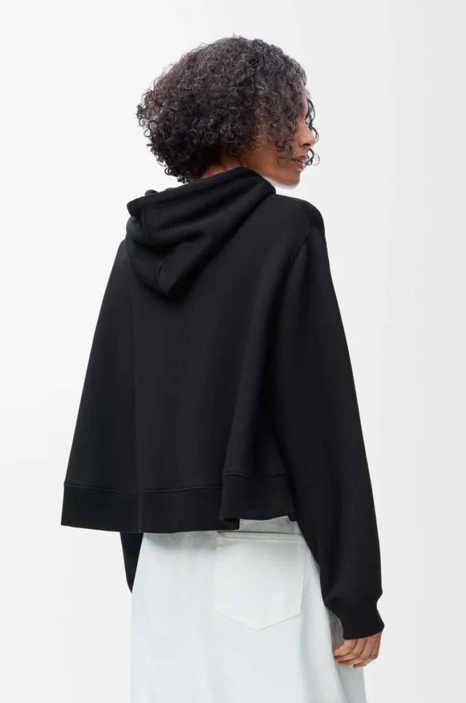 Trapeze hoodie in cotton blend Black Trapeze hoodie in cotton blend Black