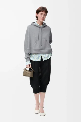 Trapeze hoodie in cotton blend Grey Melange Trapeze hoodie in cotton blend Grey Melange