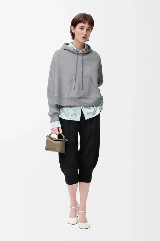 Trapeze hoodie in cotton blend Grey Melange Trapeze hoodie in cotton blend Grey Melange