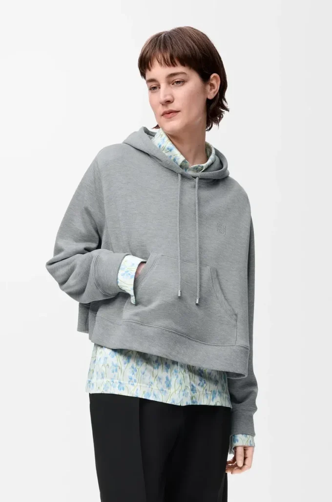 Trapeze hoodie in cotton blend Grey Melange Trapeze hoodie in cotton blend Grey Melange
