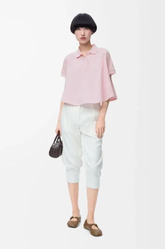 Trapeze polo in cotton Light Pink