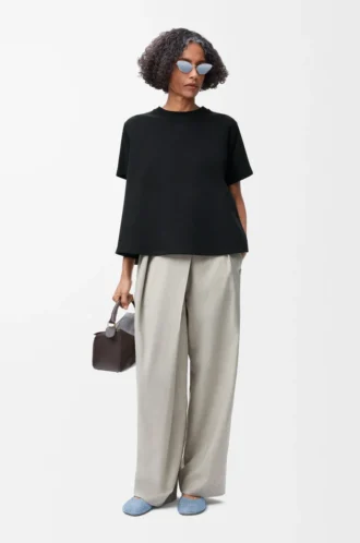 Trapeze top in cotton blend Black