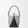 Treasure Bako bucket in canvas jacquard and calfskin Natural/Black