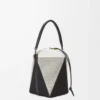 Treasure Bako bucket in canvas jacquard and calfskin Natural/Black